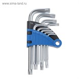 Набор ключей ТУНДРА, TORX Tamper, CrV, TT10 - TT50, 9 шт. 2354395