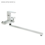 Cмеситель для ванны Accoona A7166G, однорычажный, излив 300 мм, силумин, белый 3114306