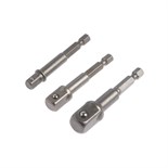 Набор адаптеров для торцевых головок ТУНДРА, сталь CrV, 1/2 x 75, 3/8 и 1/4" х 65 мм, 3 шт. 2270976