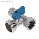 Кран шаровой "СТМ", трехпроходной, 1/2"х3/4"х1/2", для бытовых приборов, никелированный 3670554