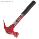 Молоток-гвоздодер ЛОМ, металлическая обрезиненная рукоятка, 560 г 2679411