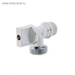 Кран шаровой "СТМ", 1/2" и 3/4", наружная резьба, для быт. приборов, угловой, бабочка, хром 3843863