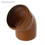 Отвод канализационный FLEXTRON, наружный, d=160, 45° 3855109