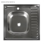 Мойка кухонная "Владикс", накладная, без сифона, 60х60 см, левая, нержавеющая сталь 0.4 мм 3890639