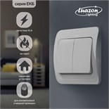 Выключатель Luazon Lighting "ЕКБ", 10 А, 2 клавиши, белый 3092332