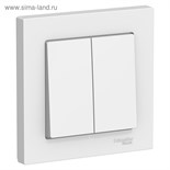 Выключатель SE ATLASDESIGN, 10 А, 2 клавиши, IP20, скрытый, белый, ATN000152 4089265