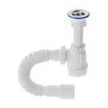 Сифон для раковины Aquant, 1 1/4" х 40 мм, с металл. решеткой d=64 мм, с гофрой 40х40/50 мм 4102720