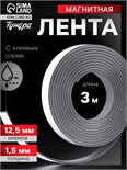 Магнитная лента ТУНДРА, с клеевым слоем, 12.5 х 1.5 мм, длина 3 м 4334647