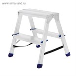 Стремянка ТУНДРА, алюминиевая, двухсторонняя, 2 ступени, 430 мм 4590972