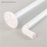 Карниз для ванной комнаты г-образный, 80×80 см, цвет белый 4597691