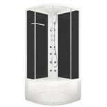 Душевая кабина DOMANI-Spa Delight 99 high, поддон 45см, черн. стенки, прозрачная, г/м, 90х90 4870288