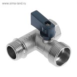 Кран шаровой AQUALINK, трехпроходной, 1/2" x 3/4" x 1/2", гайка/штуцер/штуцер, ручка-флажок 5146844