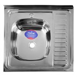 Мойка кухонная MIXLINE 527967, накладная, толщина 0.4 мм, 60х60х16 см, левая, выпуск 1 1/2" 5381578