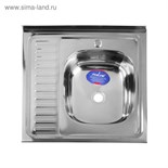 Мойка кухонная MIXLINE 527969, накладная, толщина 0.4 мм, 60х60х16 см, правая, выпуск 1 1/2" 5381579