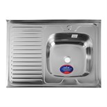 Мойка кухонная MIXLINE 527971, накладная, толщина 0.4 мм, 80х60х16 см, правая, выпуск 1 1/2" 5381581