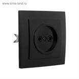 Розетка "Элект" RS 16-131-Ч, 16 А, 250 В, одноместная, без з/к, скрытая, черная 5473673