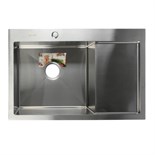 Мойка кухонная AFLORN AF97851-L, врезная, левая, S=3,0 и 0,8 мм, 78х51х22 см, сифон, сатин 6957252