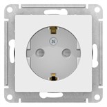 Розетка SE ATLASDESIGN, 16 А, 250 В, встраиваемая, с з/к, шторки, IP20, белая, ATN000145 7085400