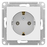 Розетка SE ATLASDESIGN, 16 А, 250 В, встраиваемая, с з/к, IP20, белая, ATN000143 7085401