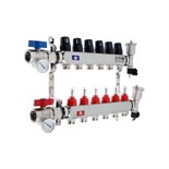 Коллекторная группа TIM KAS5006, 1" х 3/4", 6 выходов, с расходомерами, нержавеющая сталь 7123977