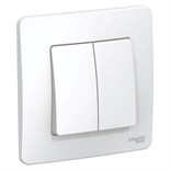 Выключатель SE Blanca, 10 А, 2 клавиши, IP20, скрытый, белый, BLNVS010501 7612536