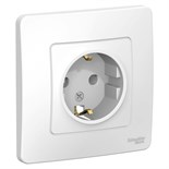 Розетка SE Blanca, 16 А, 250 В, встраиваемая, с з/к, IP20, белая, BLNRS001011 7612669