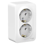 Розетка двойная SE Blanca, 16 А, 250 В, накладная, с з/к, IP20, белый, BLNRA010211 7612684