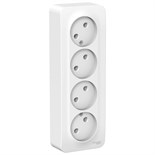 Розетка четверная SE Blanca, 16 А, 250 В, накладная, без з/к, IP20, белая, BLNRA000411 7612727