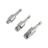 Набор шарнирных адаптеров для шуруповерта ТУНДРА, CrV, 1/4 - 3/8 - 1/2", 52 - 57 мм, 3 шт. 7069406