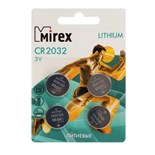 Батарейка литиевая Mirex, CR2032-4BL, 3В, блистер, 4 шт. 9377646