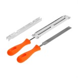 Набор для заточки цепей пил ТУНДРА, сталь ШХ15, шаг 1/4", паз 1.1-1.3 мм, d=4.0 мм, плашки 9378805