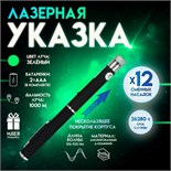 Указка лазерная 12 + 1 насадки от 2 х ААА 7,7х21 см 9613754
