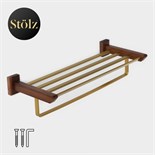 Полка с держателем для полотенец Штольц Stölz Hölzern Premiere, ореховое дерево, алюминий 9259439