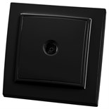 Розетка телевизионная 1-местная, STEKKER серия Эрна, PST00-9008-03, черный 10224454