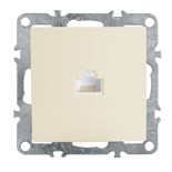 Розетка компьютерная 1-местная RJ-45, STEKKER серия Эрна, PST00-9107-02, слоновая кость 10224456
