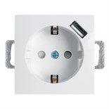 Розетка 1-местная с/з (механизм)  и с USB, STEKKER серия Эрна, PST16-9111-01, белый 10224488