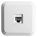Розетка компьютерная 1-местная RJ-45, PST00-21-20 (РК8-01), белый 10227401