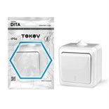Переключатель, TOKOV ELECTRIC, Dita, 1 клавиши, IP54, 10А, 250В, белый, TKL-DT-P1-C01-IP54 10404685