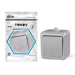 Переключатель TOKOV ELECTRIC, Dita, 1 клавиша, IP54, 10А, 250В, серый, TKL-DT-P1-C06-IP54 10404687