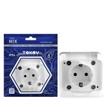 Розетка TOKOV ELECTRIC, Nix, 1-м, 16А, IP54, 250В, с з/к, с прозр. кр, белый, TKE-NX-R1Z-C01T-IP54 10404706