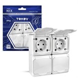 Розетка TOKOV ELECTRIC, Nix, 4-м, 16А, IP54, 250В, с з/к, с кр, белый, TKE-NX-R4Z-C01-IP54 10404726