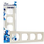 Рамка TOKOV ELECTRIC, Pixel, четырехместная, универсальная, бежевый, TKE-PX-RM4-C02 10404867
