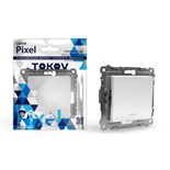 Выключатель  TOKOV ELECTRIC, Pixel, 1 клавиша, 10А, IP20, индик., белый, TKE-PX-V1I-C01 10404879