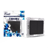 Выключатель TOKOV ELECTRIC, Pixel, (механ.), 10А, IP20, карбон, TKE-PX-V2-C14 10404885