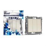 Выключатель TOKOV ELECTRIC, Pixel, механизм, 3 клавиши, 10А, IP20,  бежевый, TKE-PX-V3-C02 10404894