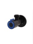 Кран угловой ZEIN engr, 1/2" х 1/2", кран-букса латунь/керамика, нерж. сталь, черный/синий   1045088 10450881