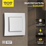 Выключатель TOT Elegant, 10 А, 1 кл., скрытый, серебристый 10439575