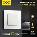 Выключатель TOT Matte Glass, 10 А, 1 кл., скрытый, стекло, белый 10439635