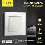 Выключатель проходной TOT Matte Glass, 10 А, 1 кл., скрытый, стекло, белый 10439639
