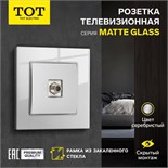 Розетка телевизионная одноместная TOT Matte Glass, скрытая, стекло, серебристая 10439691